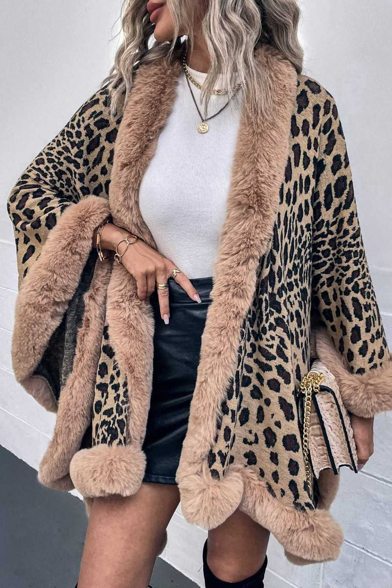 Leopard Open Front Poncho - Absolute fashion 2020