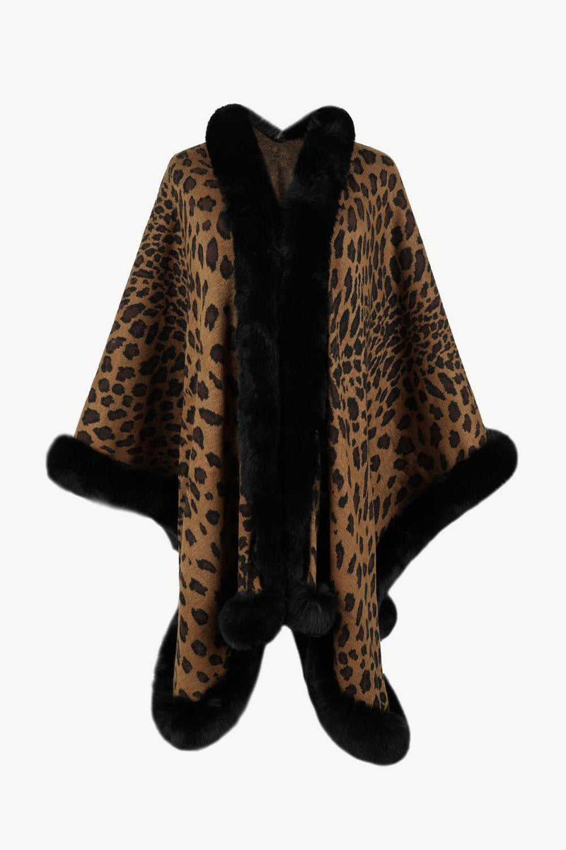 Leopard Open Front Poncho - Absolute fashion 2020