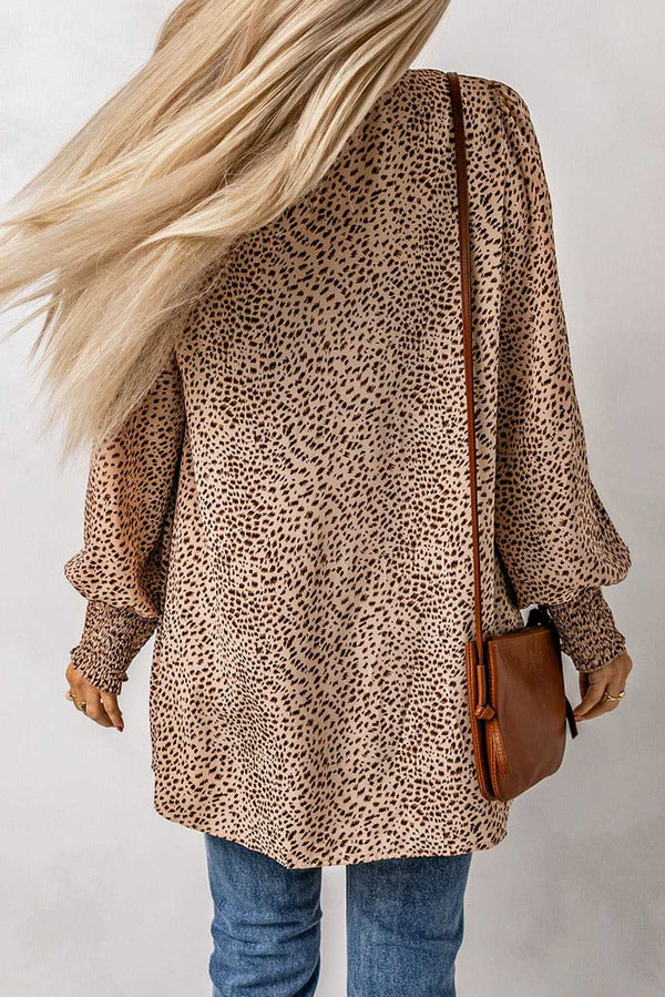 Leopard Print Balloon Sleeve Cardigan - Absolute fashion 2020