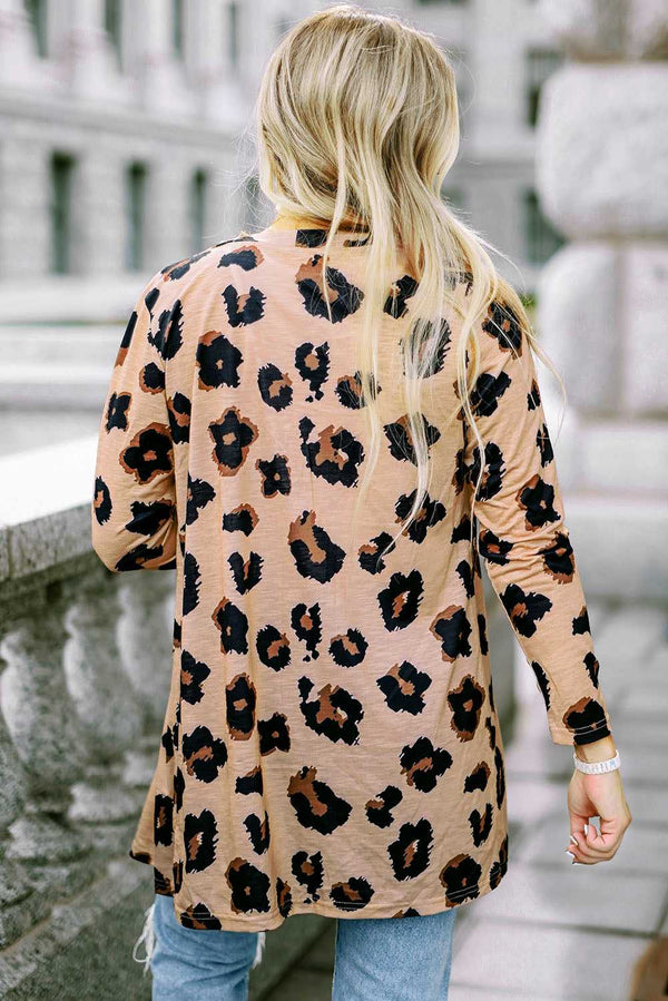 Leopard Printed Open Front Cardigan - Absolute fashion 2020