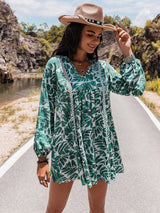 Long Sleeve V-Neck Mini Dress - Absolute fashion 2020