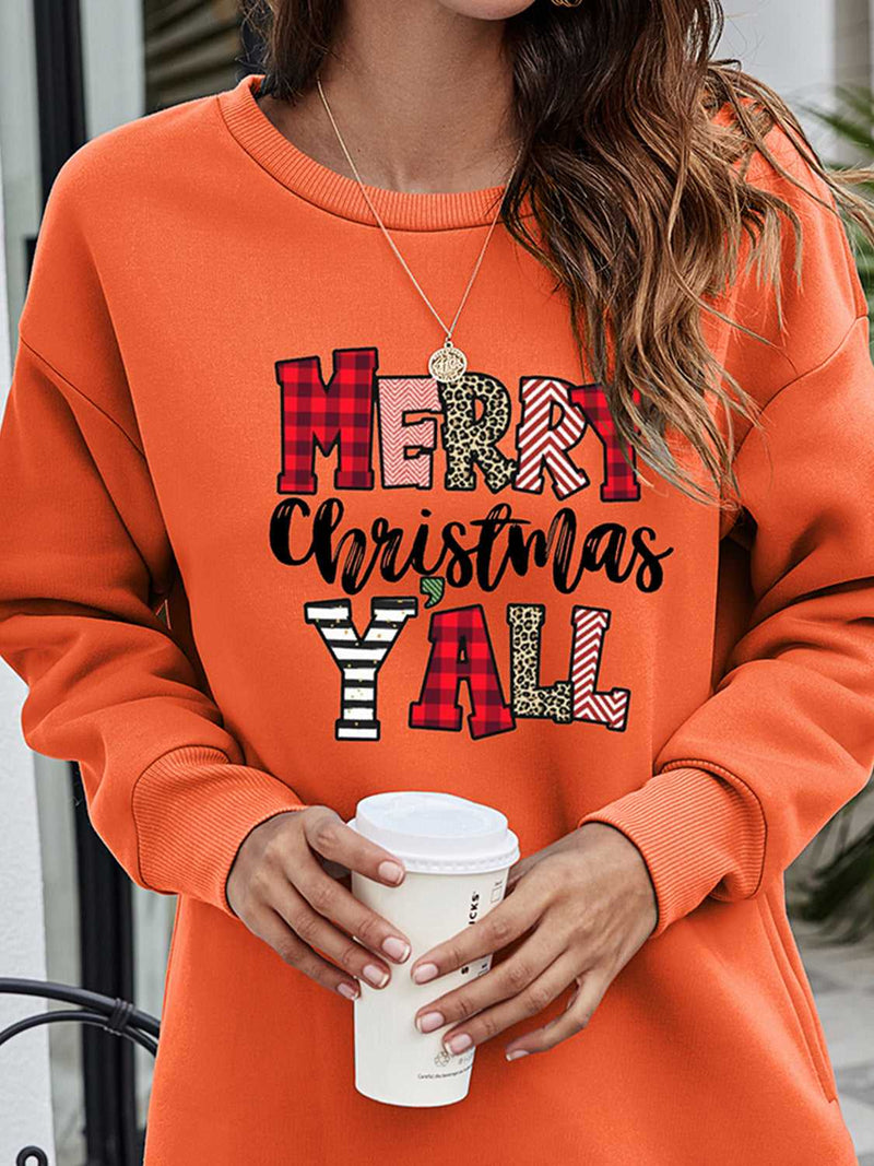 MERRY CHRISTMAS Y'ALL Graphic Sweatshirt - Absolute fashion 2020