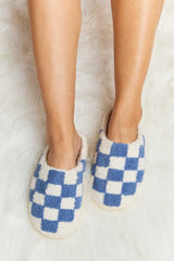 Melody Checkered Plush Slide Slippers - Absolute fashion 2020