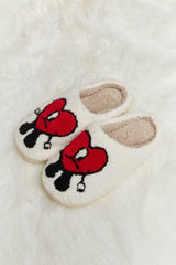 Melody Love Heart Print Plush Slippers - Absolute fashion 2020