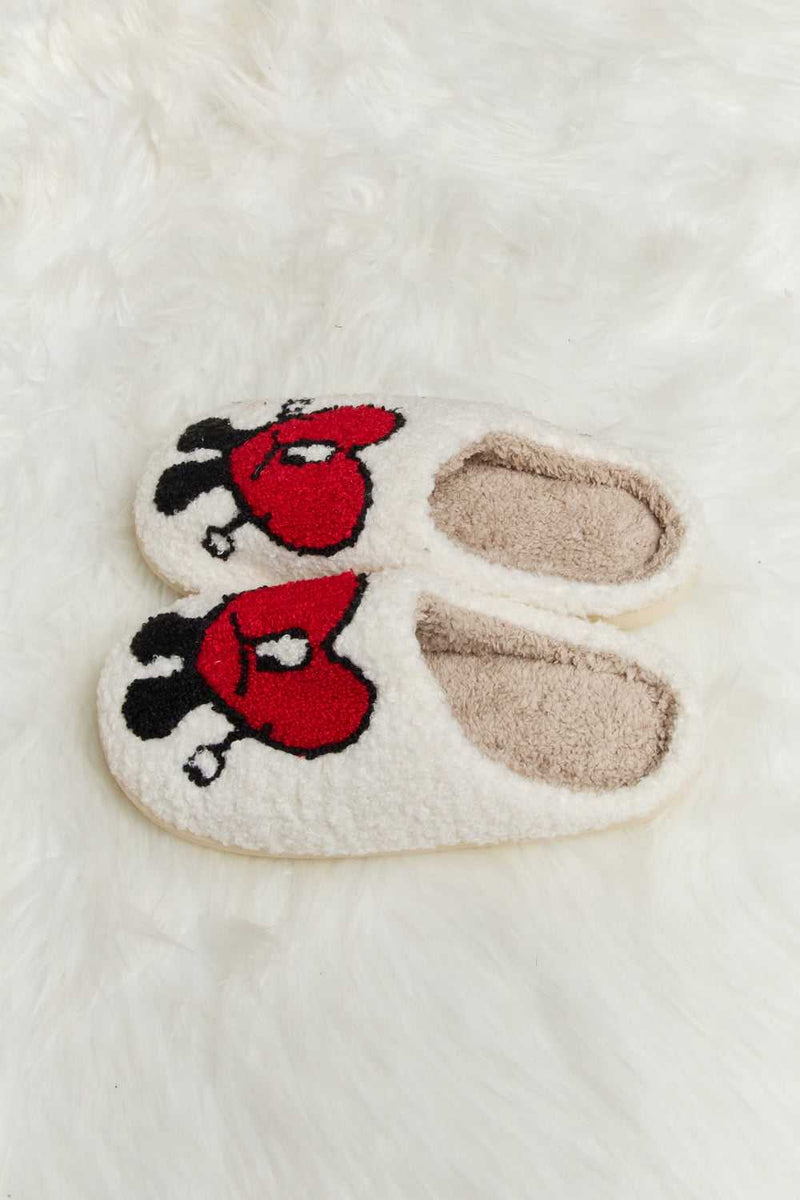 Melody Love Heart Print Plush Slippers - Absolute fashion 2020