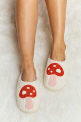 Melody Mushroom Print Plush Slide Slippers - Absolute fashion 2020