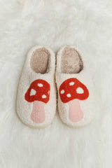 Melody Mushroom Print Plush Slide Slippers - Absolute fashion 2020