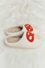 Melody Mushroom Print Plush Slide Slippers - Absolute fashion 2020