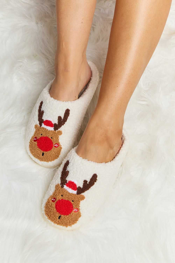 Melody Rudolph Print Plush Slide Slippers - Absolute fashion 2020