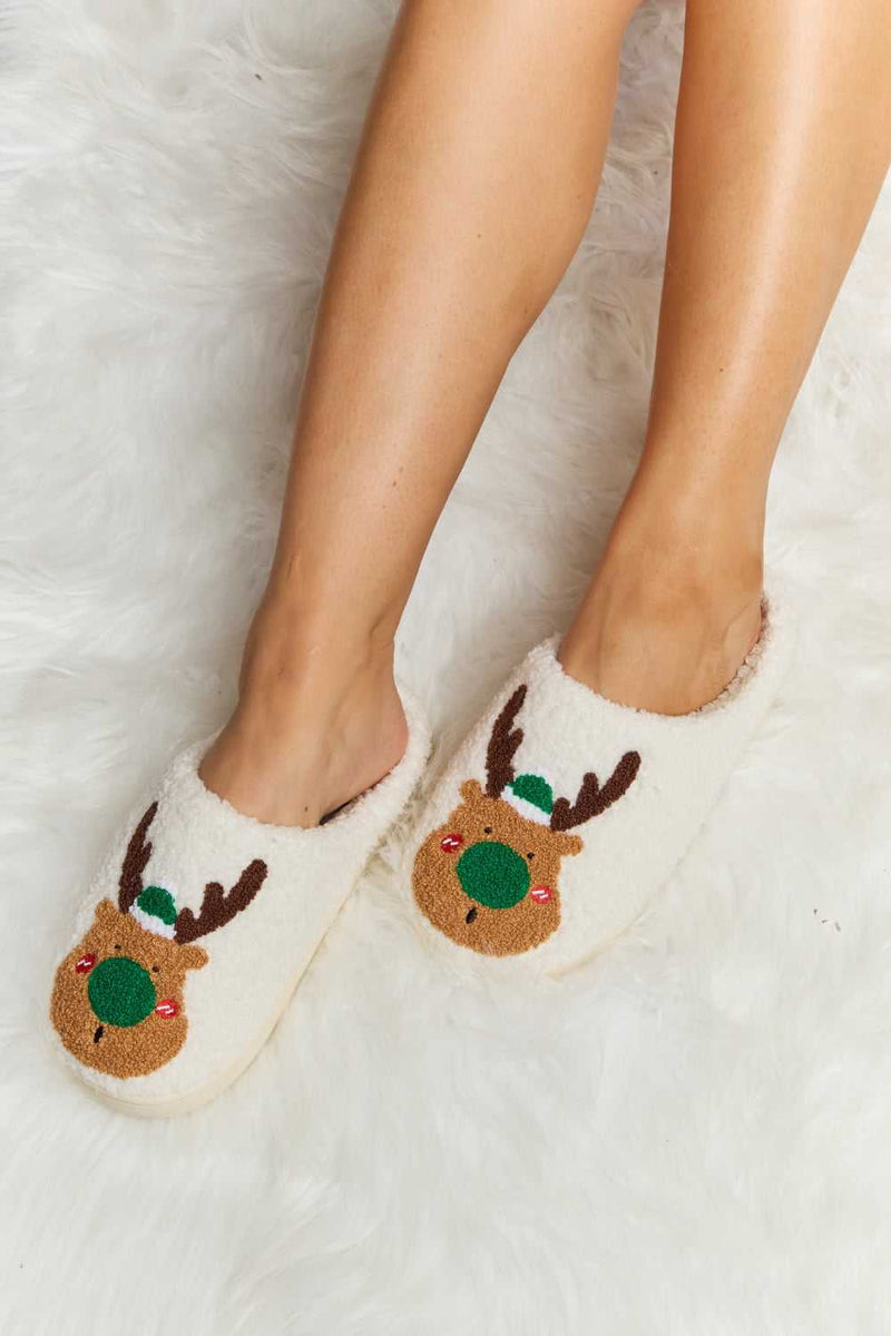 Melody Rudolph Print Plush Slide Slippers - Absolute fashion 2020