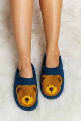 Melody Teddy Bear Print Plush Slide Slippers - Absolute fashion 2020