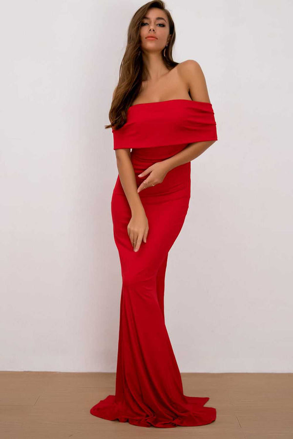 Off-Shoulder Floor Length Dress - Absolute fashion 2020