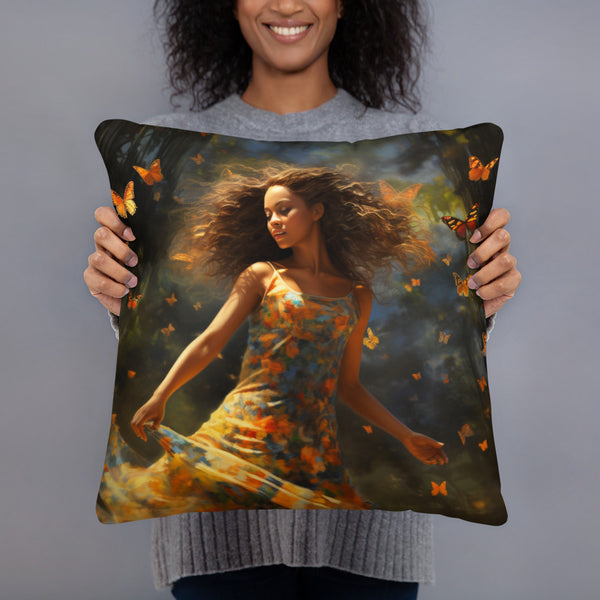 Women in Mystical Forest Pillow