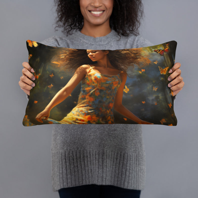 Women in Mystical Forest Pillow