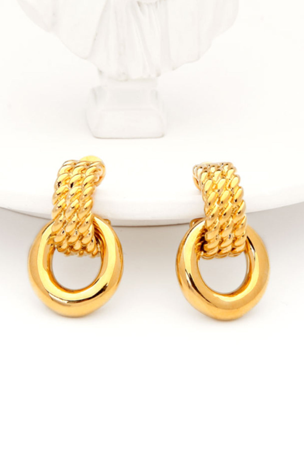 Twisted Gold-Plated Drop Earrings