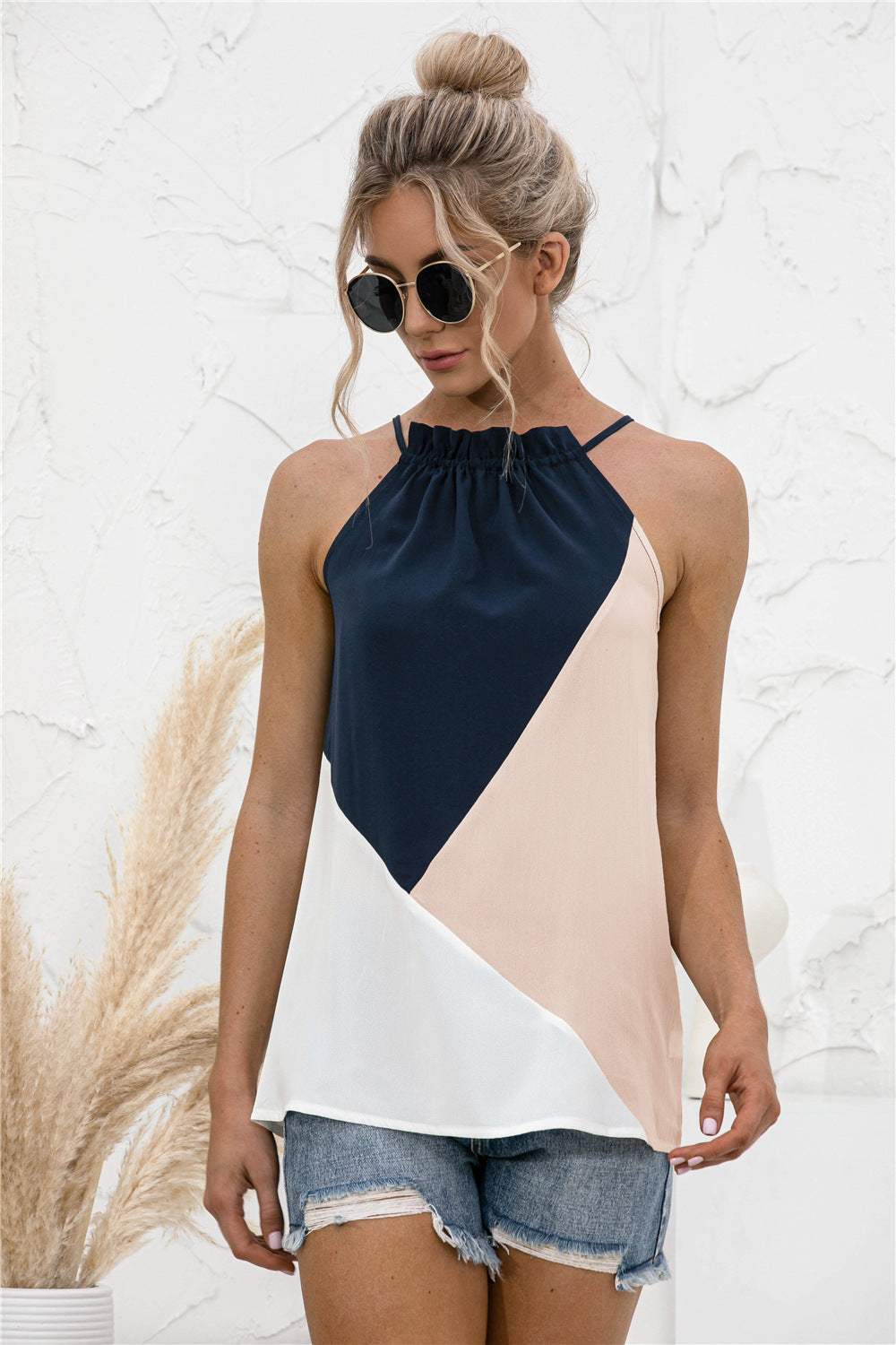 Color Block Halter Top - Absolute Fashion 2020