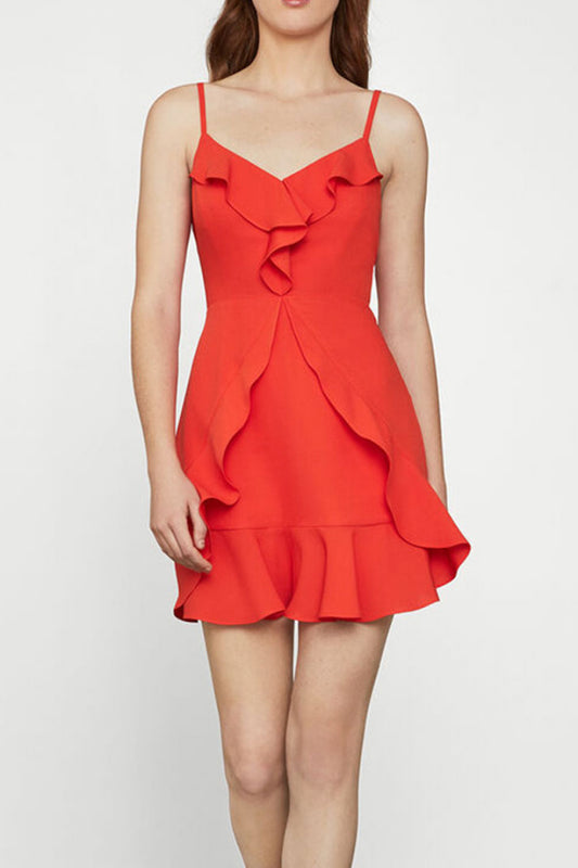 Ruffled Satin Mini Dress - Absolute Fashion 2020