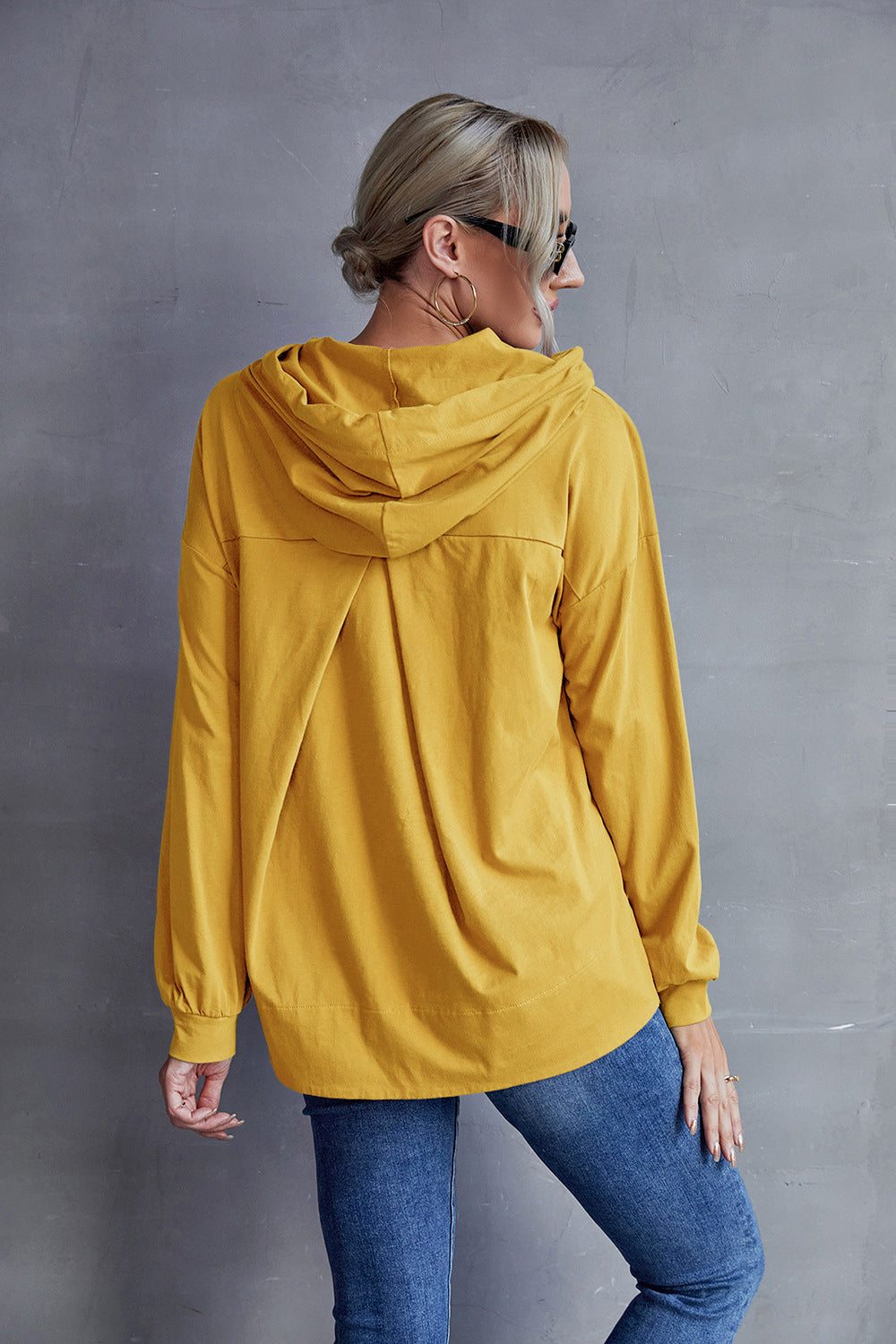 Drawstring Kangaroo Pocket Hoodie