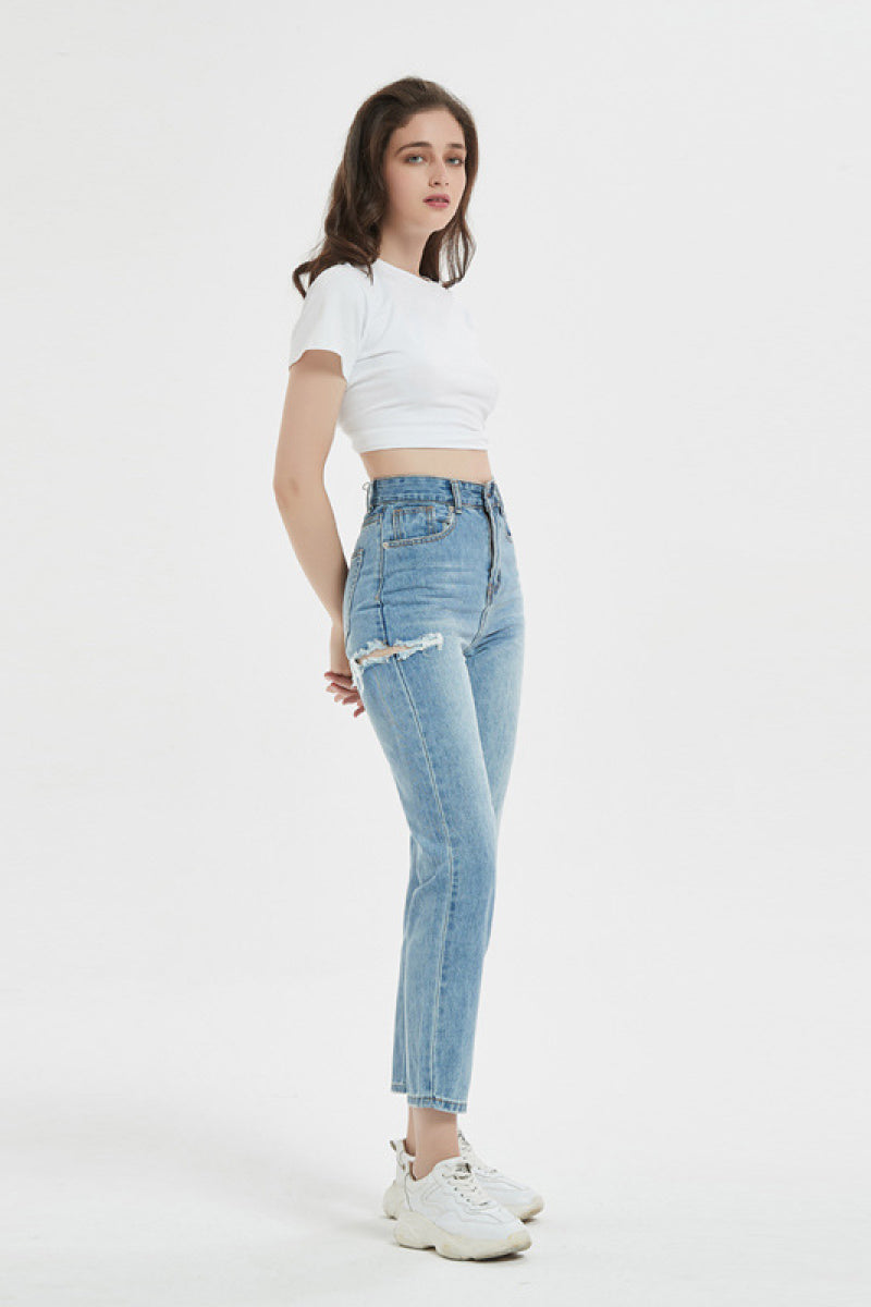Cropped Straight Leg Jeans - Absolute Fashion 2020
