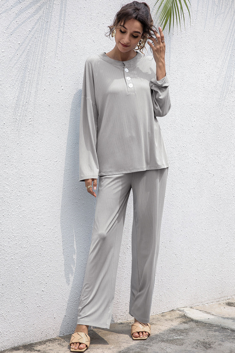 Three Buttons Home Wear Set - Absolute Fashion 2020