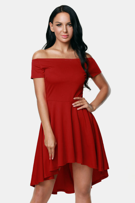 Burgundy All The Rage Skater Dress - Absolute Fashion 2020