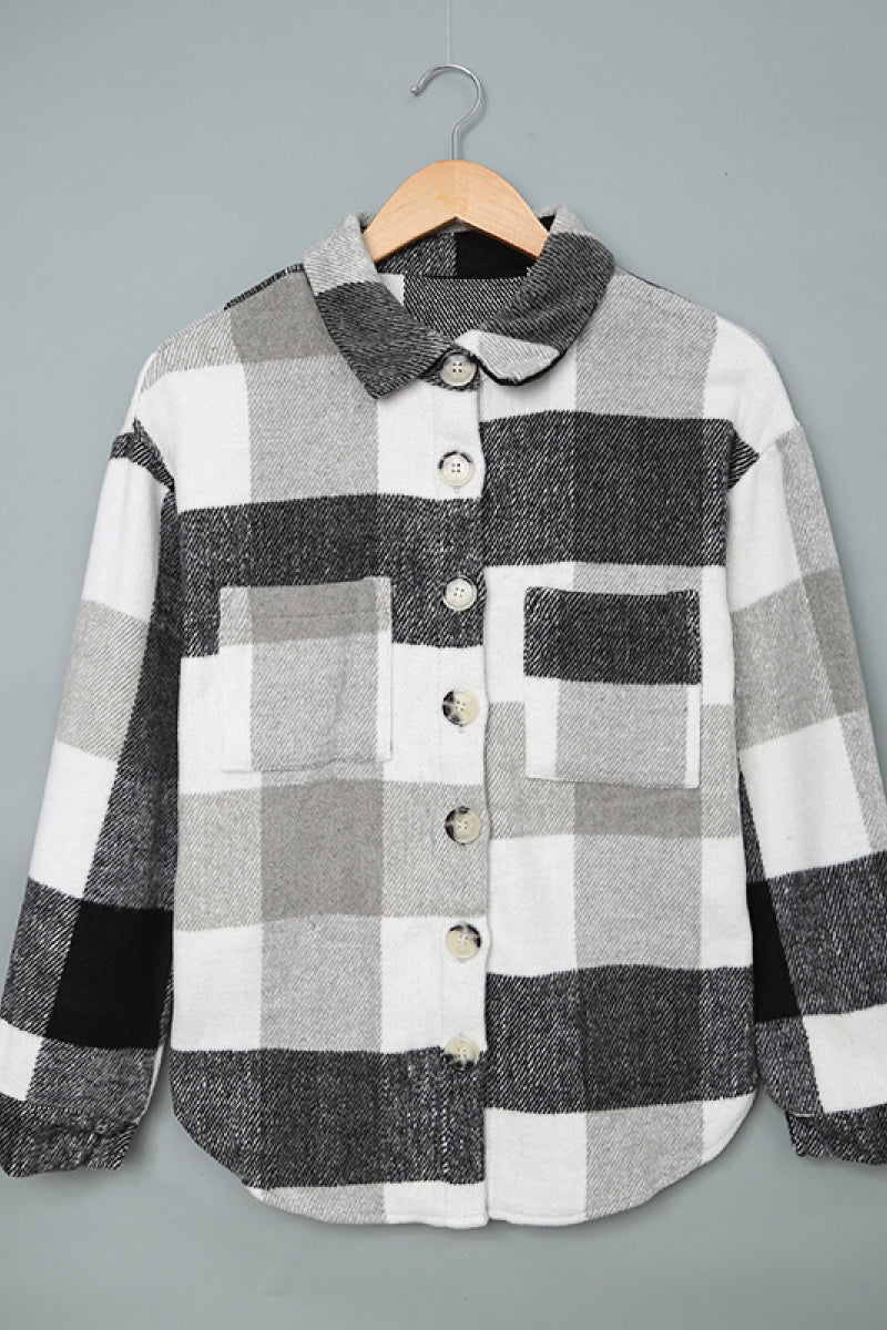Gingham Pocketed Collared Neck Blouse - Absolute Fashion 2020