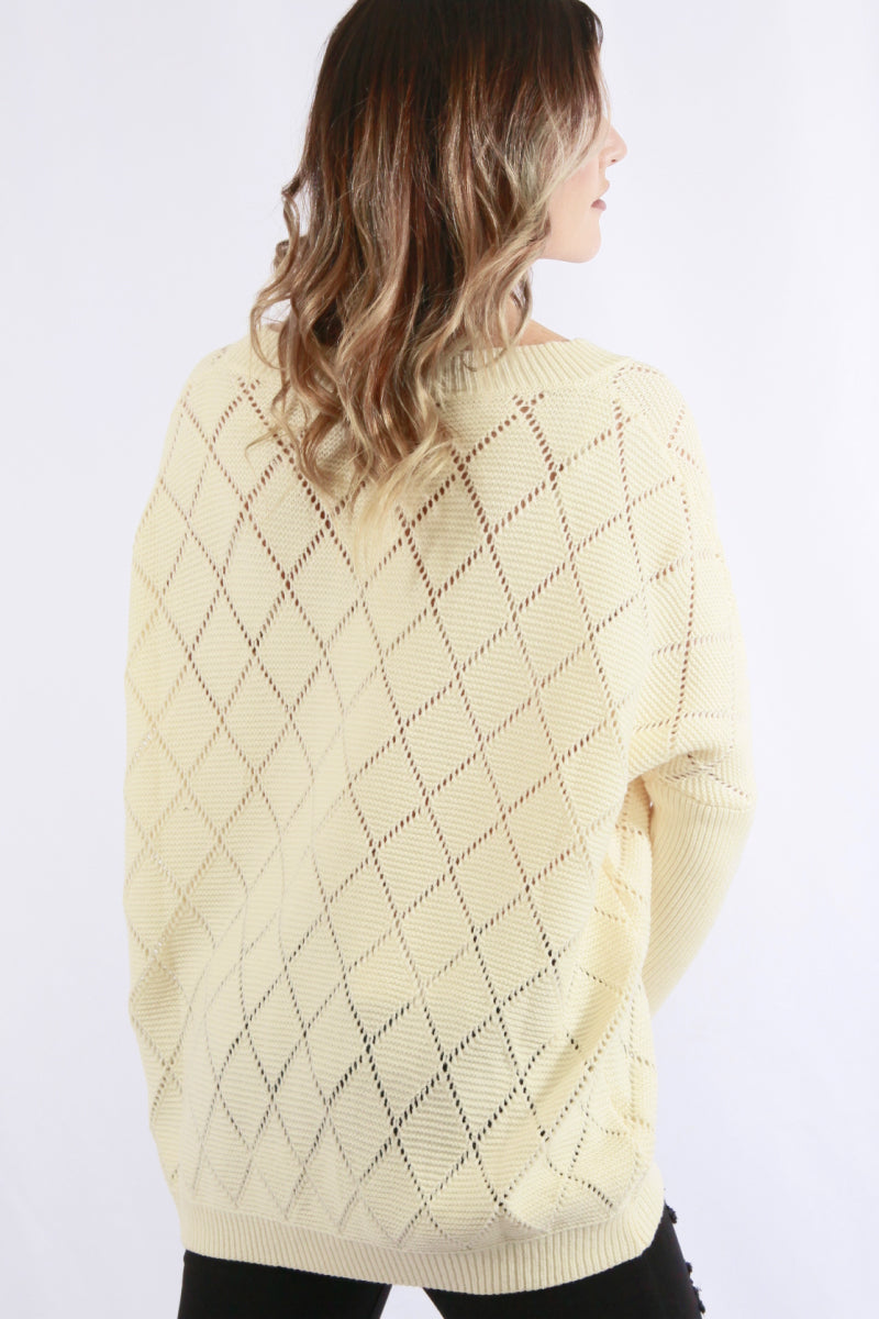 V-neck Oversized Dolman Sleeve Sweater