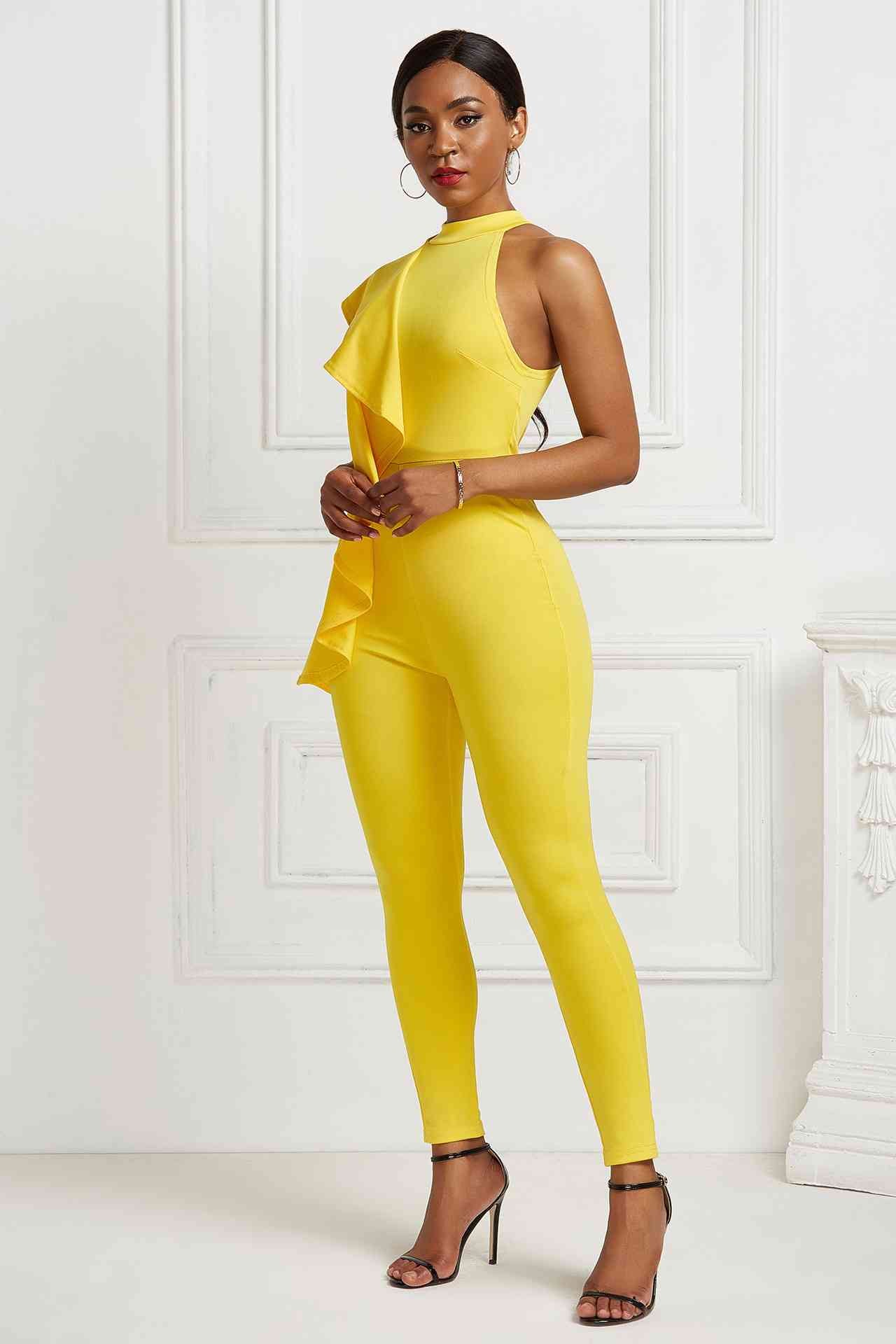 Flounced Sleeveless Jumpsuit - Absolute Fashion 2020