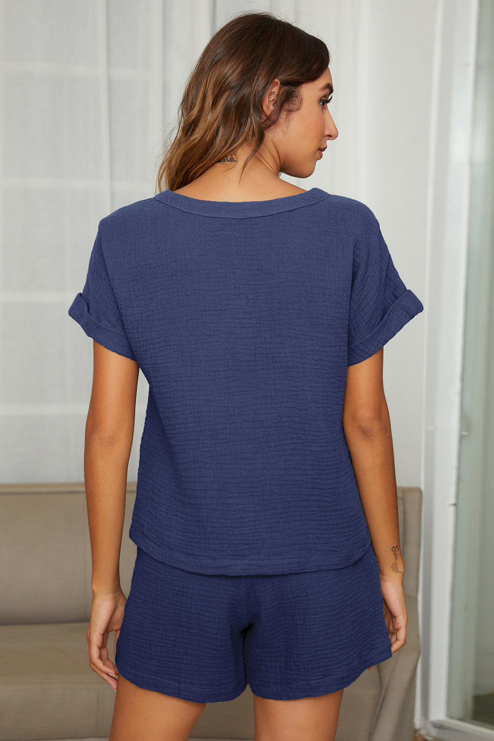 V Neck Top and Shorts Set - Absolute Fashion 2020