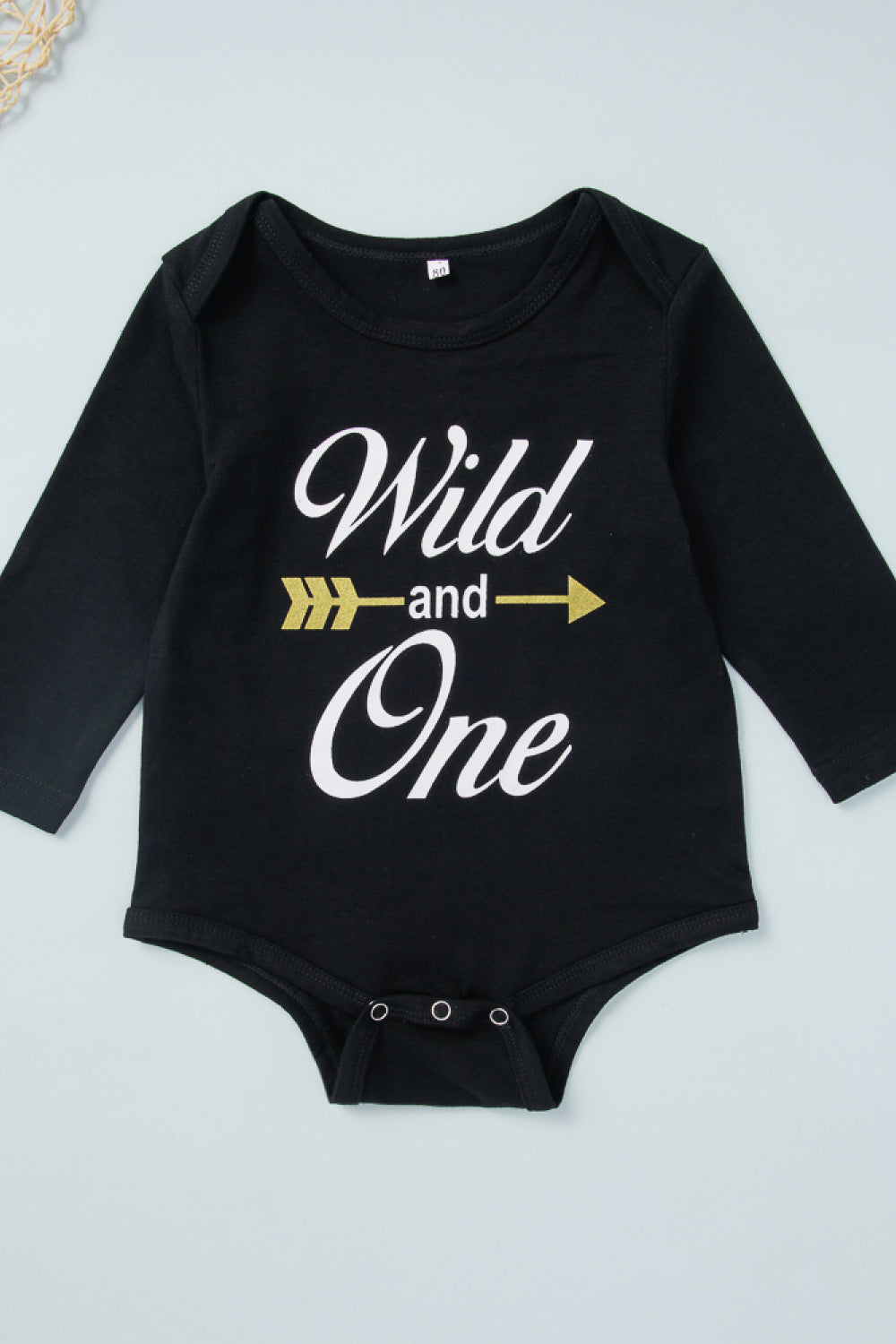 Girls Graphic Solid Onesie and Stripe Pants Set