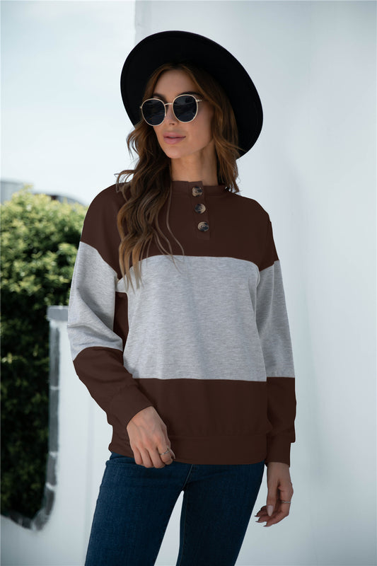 Colorblock Three Button Top - Absolute Fashion 2020
