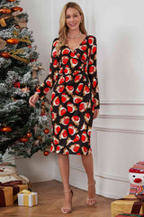 Christmas Element Print Long Sleeve Dress - Absolute fashion 2020