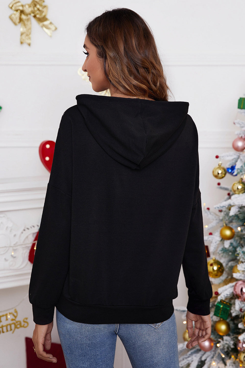Holiday Print Kangaroo Hoodie