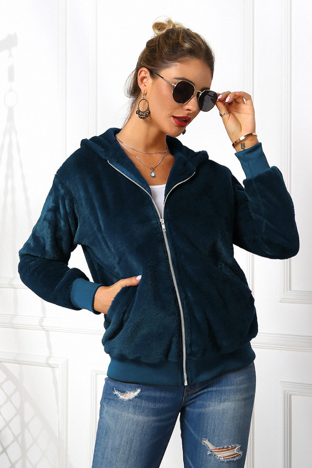 Zip Up Teddy Hoodie Jacket - Absolute Fashion 2020