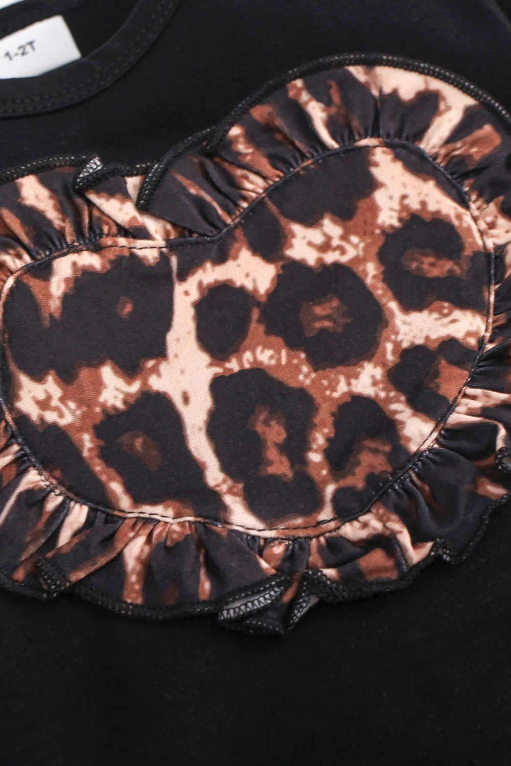Girls' Leopard Print Heart Graphic Set with Bow