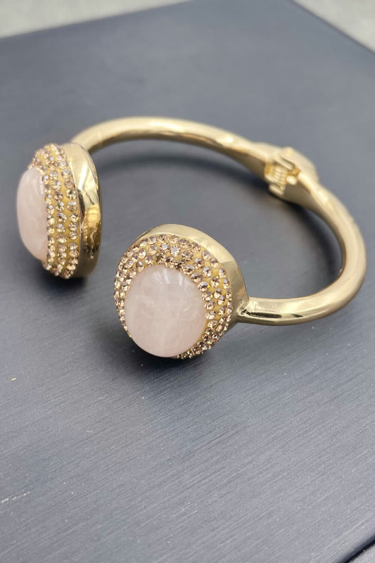 Crystal Copper Open Bracelet