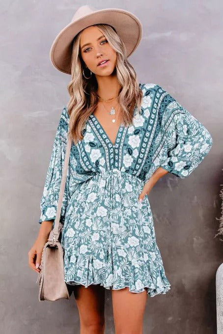 Bohemian Vintage Print Dress - Absolute Fashion 2020