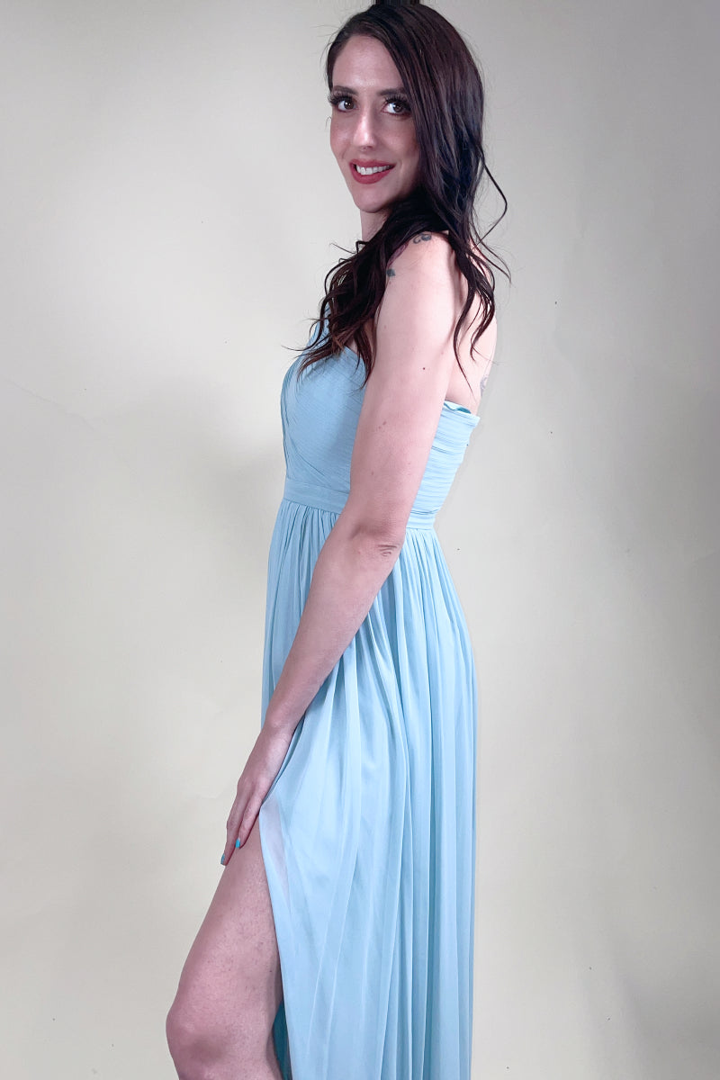 Slanting Shoulder Long Dress - Absolute Fashion 2020