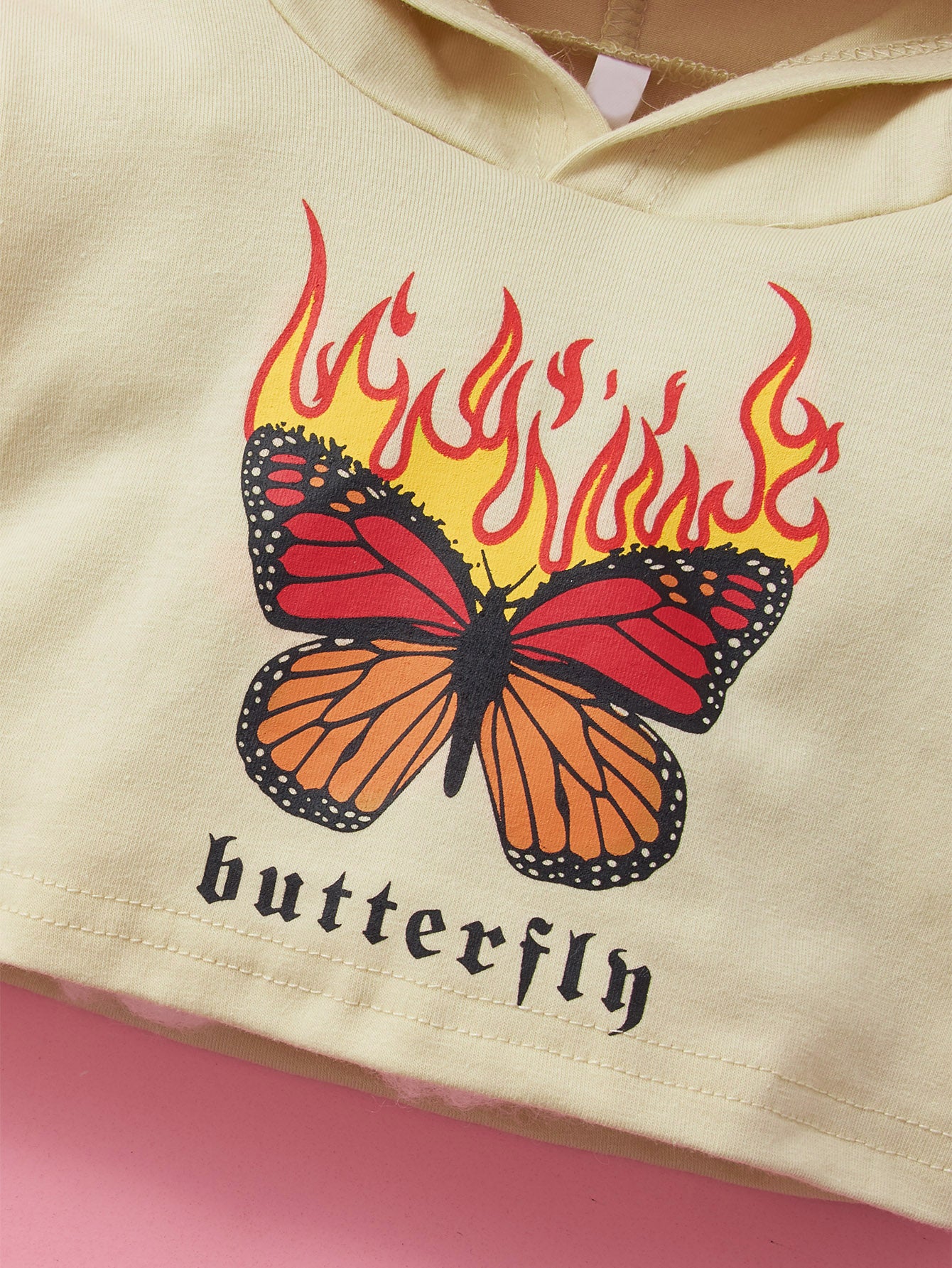 Baby Butterfly Graphic Hoodie and Pants Set