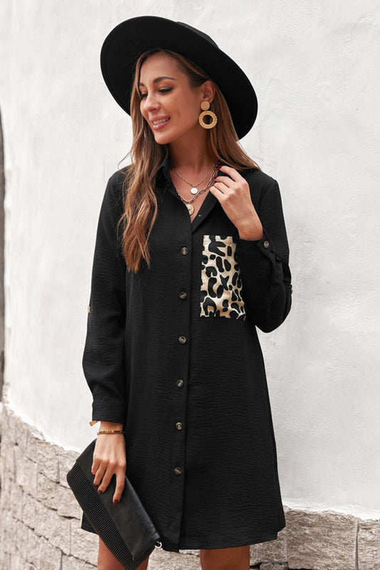 Cheetah Print Pocket Button Design Shirt - Absolute Fashion 2020