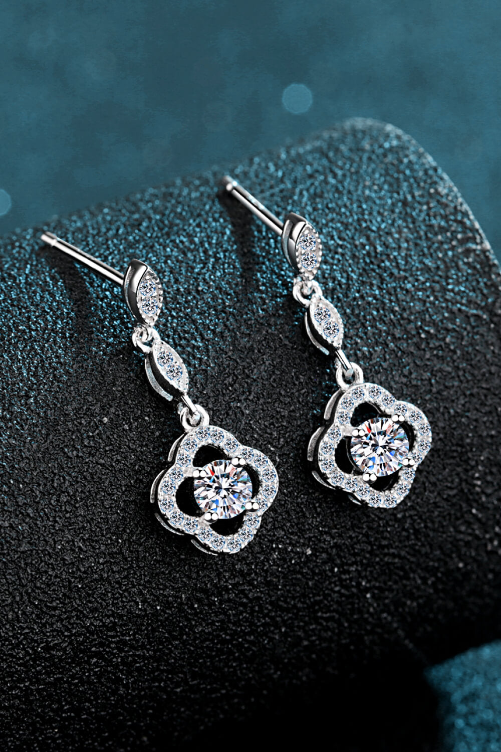 925 Sterling Silver Moissanite Drop Earrings