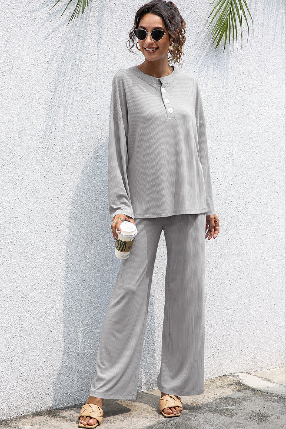 Three Buttons Home Wear Set - Absolute Fashion 2020