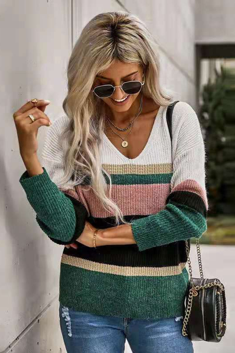 Colorblock Drop Shoulder Sweater - Absolute Fashion 2020