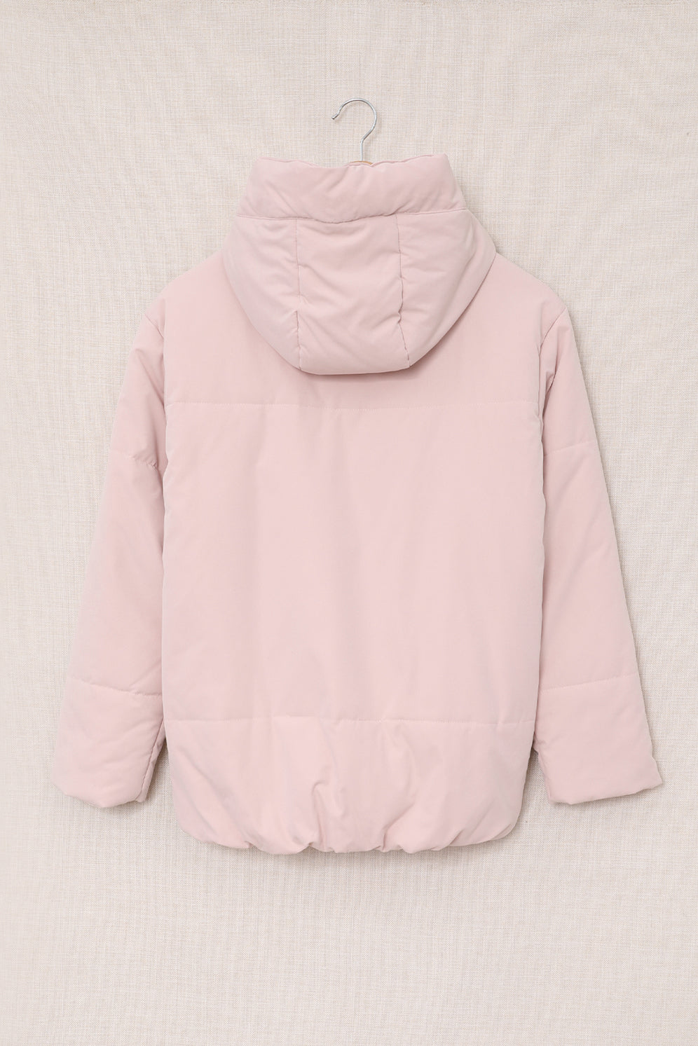 Drawstring Hem Hooded Jacket with Pockets