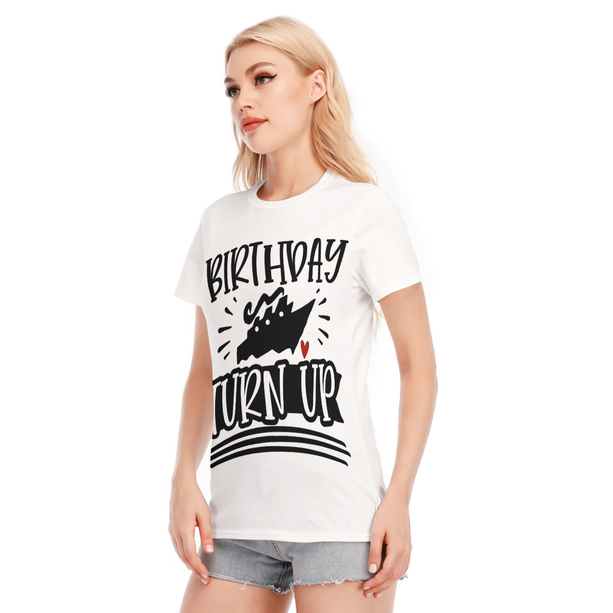Birthday Cruise Turn-Up Women's Round Neck T-Shirt | 190GSM Cotton