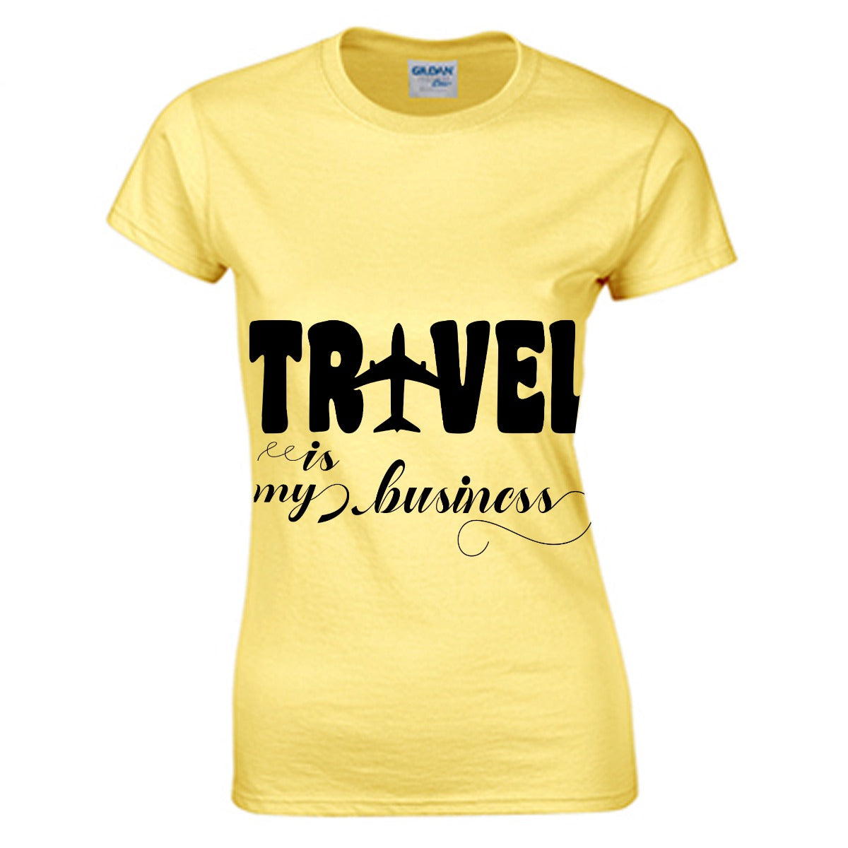Travel Is My Business Women's O-neck T-shirt | Gildan 180GSM Cotton (DTG)