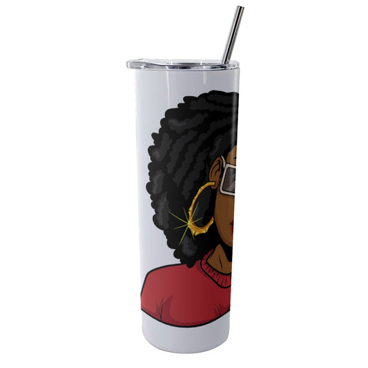 Blessed Glitter Tumbler With Stainless Steel Straw 20oz