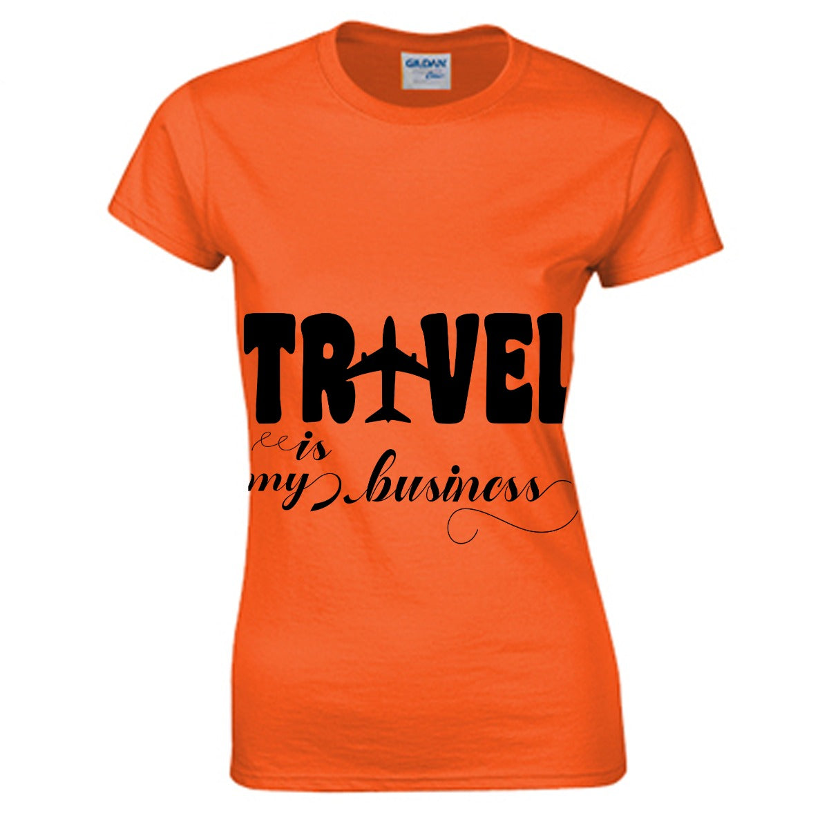 Travel Is My Business Women's O-neck T-shirt | Gildan 180GSM Cotton (DTG)