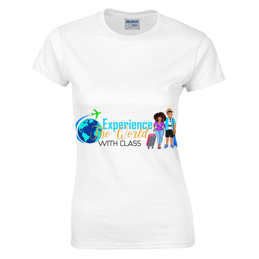 Experience The World With Class LLC Women's O-neck T-shirt | Gildan 180GSM Cotton (DTG)