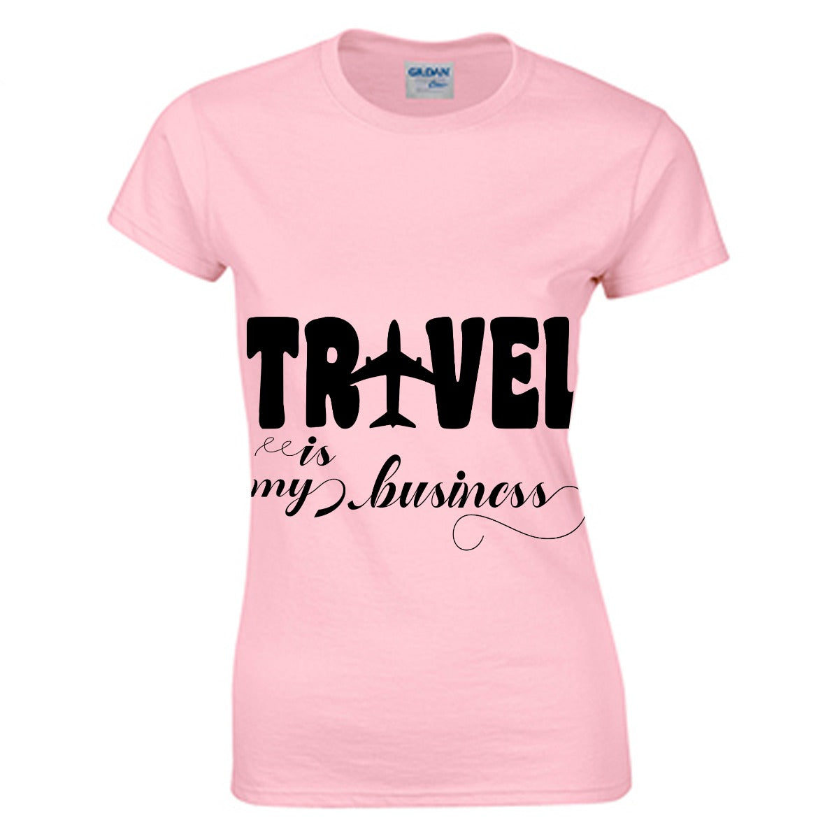 Travel Is My Business Women's O-neck T-shirt | Gildan 180GSM Cotton (DTG)